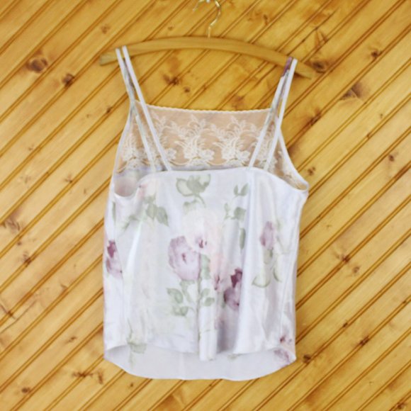 Vintage Camisole California Dynasty Straight Neck Double Strap Lace Medium CA101 - Picture 4 of 9